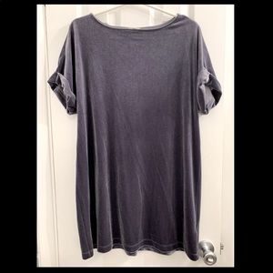 T-shirt dress; silver velvet